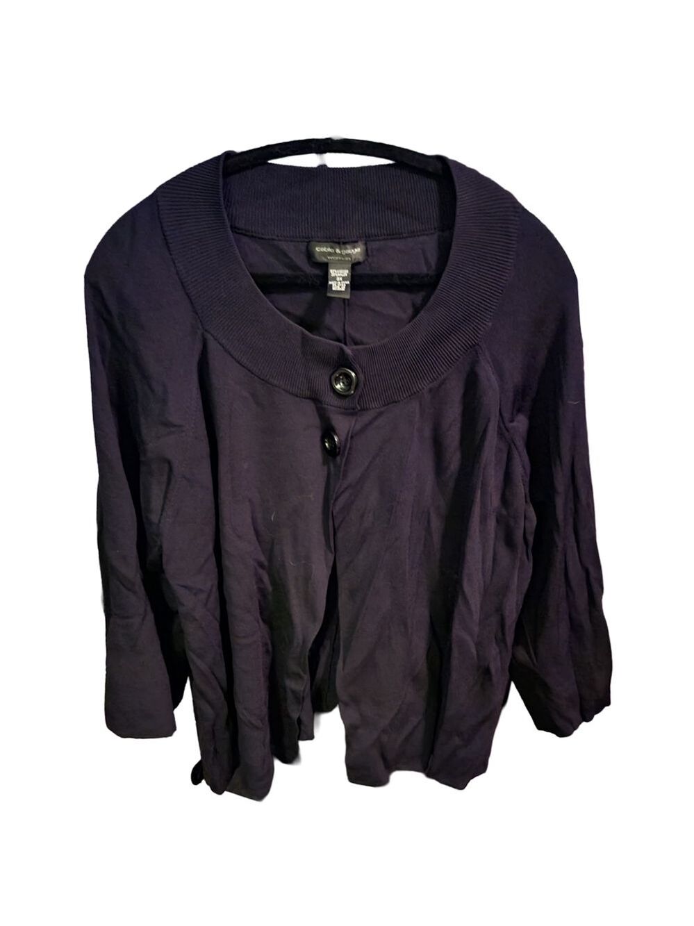 024 EUC 3XL CABLE & GAUGE 3/4 SLEEVE CARDIGAN SWEATER